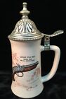 "LINCOLN WAS SHOT WITH THIS 44 CAL. DERRINGER" Beer Stein w/Armetale Pewter Lid