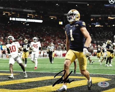 JADEN GREATHOUSE signed (NOTRE DAME FIGHTING IRISH) 8x10 photo w/ COA PSA DNA - Image 1 of 2