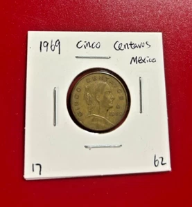1969 CINCO CENTAVOS MEXICO COIN - NICE WORLD COIN !!! - Picture 1 of 2