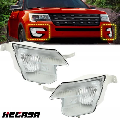 Right+Left Bumper Halogen Fog Lights For Ford Explorer 2016-2019 Driving Lamps - Image 1 of 4