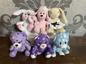 Lote de 6 McDonald's Build A Bear Mini Osos de Peluche Conejos Perro Gato Caniche - Imagen 1 de 14