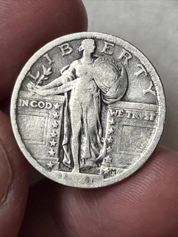 1921 US STANDING LIBERTY QUARTER DOLLAR 25C SILVER COIN PHILADELPHIA MINT  B08 Cover