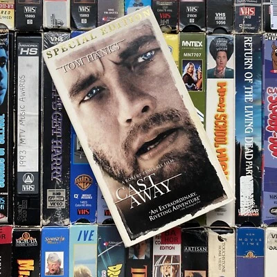 Cast Away VHS, 2000 Rated PG-13 143mins Tom Hanks Best Drama Award 90's - Image 1 of 4