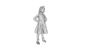 Printle C Kid 043-Girl Wearing Dress Boots Ribbon Figure for Dioramas Train Sets - Picture 1 of 11