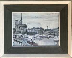 Bernard Buffet Framed Print Notre Dame et la Cite Notre Dame 1956 12 x 8 Framed