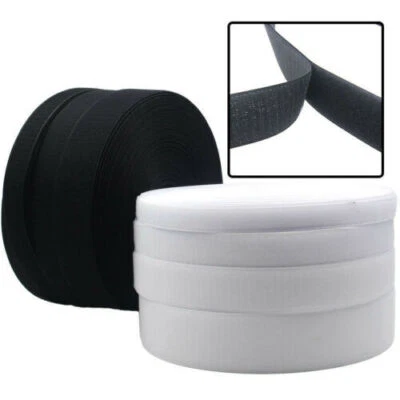 Sew on Hook and Loop Tape Strip Fasteners Nylon Width 20mm to 150mm White/Black - Image 1 of 4