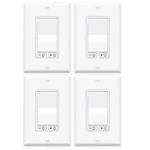 Double Dimmer Light Switch, Greencycle 4PK - 3 Way Dimmer for LED/CFL & Halogen - Picture 1 of 9