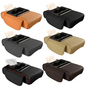 Car Center Console Armrest Storage Box Organizer Tray With Cup Holder Armrest - Picture 1 of 18