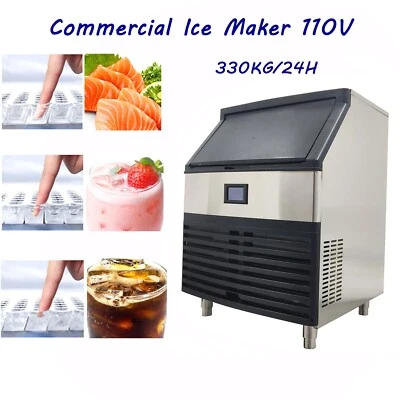 Máquina de cubitos de hielo comercial 330 kg/24 H 110 V de acero inoxidable bajo encimera automática Foto 1 de 4