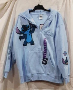 NWT-Jr. Girl's  Disney's Lilo & Stitch Classic Ohana Zip Up Hoodie-Lt. Blue-XXL - Picture 1 of 2