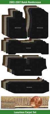 Conjunto de tapete de luxo personalizado para 2002-2007 Buick Rendezvous com logotipo (5 peças) #228 - Imagem 1 de 4