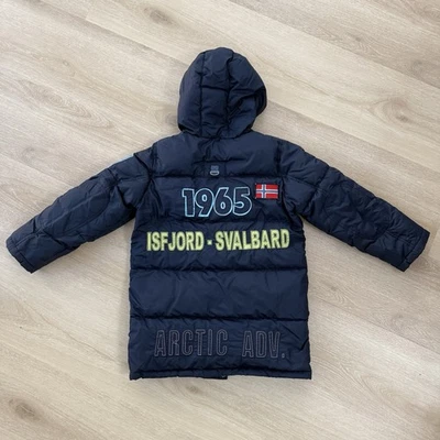 Chaqueta parka acolchada de plumón para niños United Colors Of Benetton azul oscuro talla M 8 Foto 1 de 4