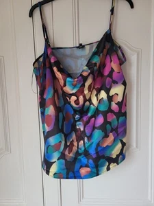 River Island Animal Print Multicolour Cami Top Size 18 - Picture 1 of 3