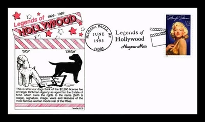 SELLOS DR JIM CUBIERTA DE EE. UU. MARILYN MONROE LEYENDAS DE HOLLYWOOD FDC TERMOGRAFIADOS Foto 1 de 2