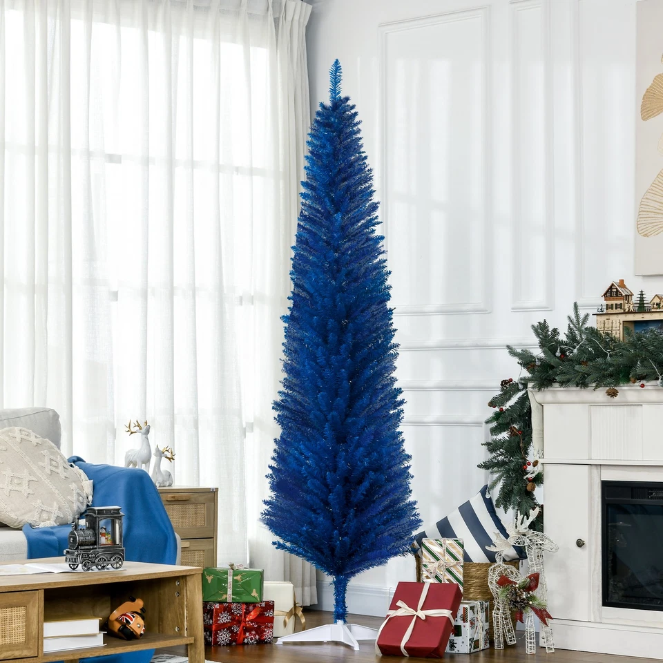 HOMCOM 7' Artificial Pencil Christmas Tree, Slim Xmas Tree with 499 Branch - Image 1 of 1