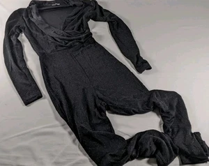 Fashion Nove Catsuit Schwarz Jumpsuit Glitzer Sparkle Cocktail Designer S - Bild 1 von 6