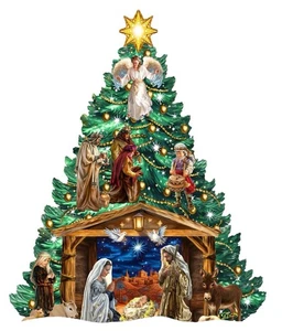 Nativity Christmas Tree Advent Calendar By Dona Gelsinger, Wooden Made In USA - Picture 1 of 4
