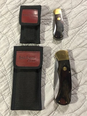 Cuchillos de bolsillo plegables vintage Kershaw 1320 y 1305 hechos en Italia con estuche Foto 1 de 4