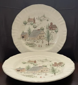 Set of 2 Mikasa Country Classics DC001 POUND RIDGE Dinner Plates 11” Japan - Picture 1 of 6