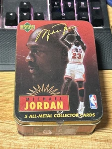1996 Upper Deck Michael Jordan 5 All-Metal Collector Cards W/ Tin - Picture 1 of 12