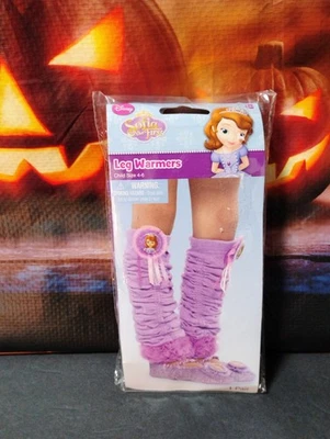 Disney Sophia La Primera Púrpura Calentadores de Piernas Niño Talla 4-6 Halloween Vestir Nuevo Foto 1 de 3