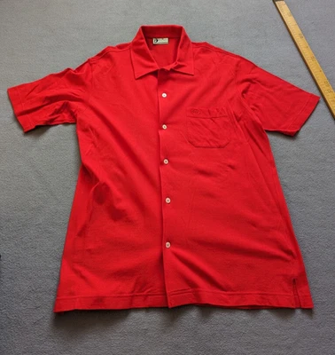 Camisa masculina vermelha manga curta com botões SERGIO TACCHINI tamanho G - Imagem 1 de 4