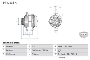 Bosch 0 986 049 460 Generator für FORD JAGUAR - Picture 1 of 3