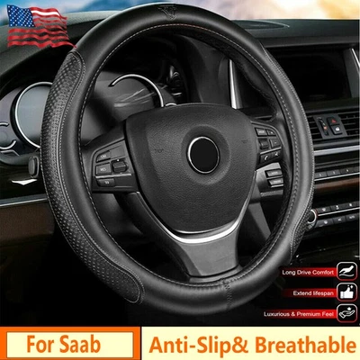 Cubiertas de volante de coche para Saab cuero genuino negro 15 pulgadas/38 cm de diámetro Foto 1 de 4