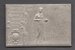 4th ITALIAN GEOGRAPHICAL CONGRESS - JOHNSON plaque - Milan 1901 - Picture 1 of 2