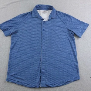 Camisa Johnston & Murphy XC4 Para Hombre Grande Azul Manga Corta Abotonada Rendimiento - Imagen 1 de 10