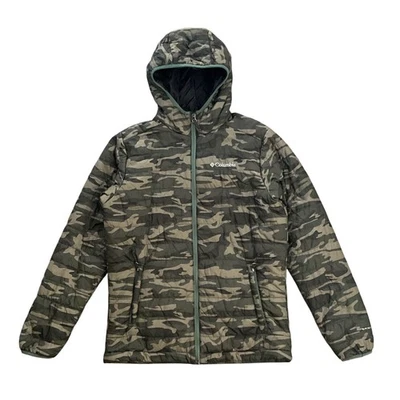 Columbia Omni-Heat Camuflada Chaqueta acolchada con capucha para hombre S Invierno Cálida Cremallera Bolsillo Calor Foto 1 de 4
