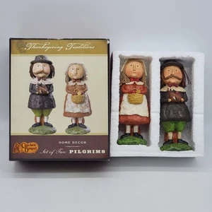 Cracker Barrel Thanksgiving Traditions Pilgrims Set of 2 Box Retired Home Decor - Picture 1 of 13