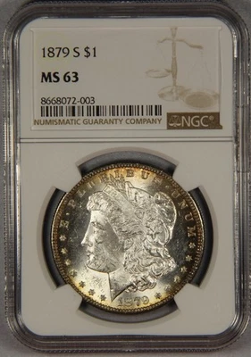 1879-S Morgan Silver Dollar NGC MS63 $1 - Image 1 of 3