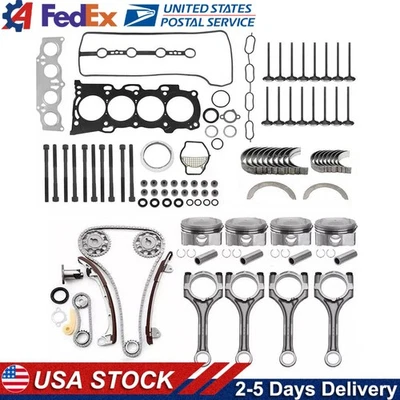 2AZ-FE 2.4L For Toyota Scion tC xB Engine Overhaul Rebuild Kit with Timing Kit Foto 1 de 4