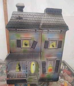 Vintage Haunted House Halloween Blow Mold Union Don Featherstone Multicolor RARE - Picture 1 of 7