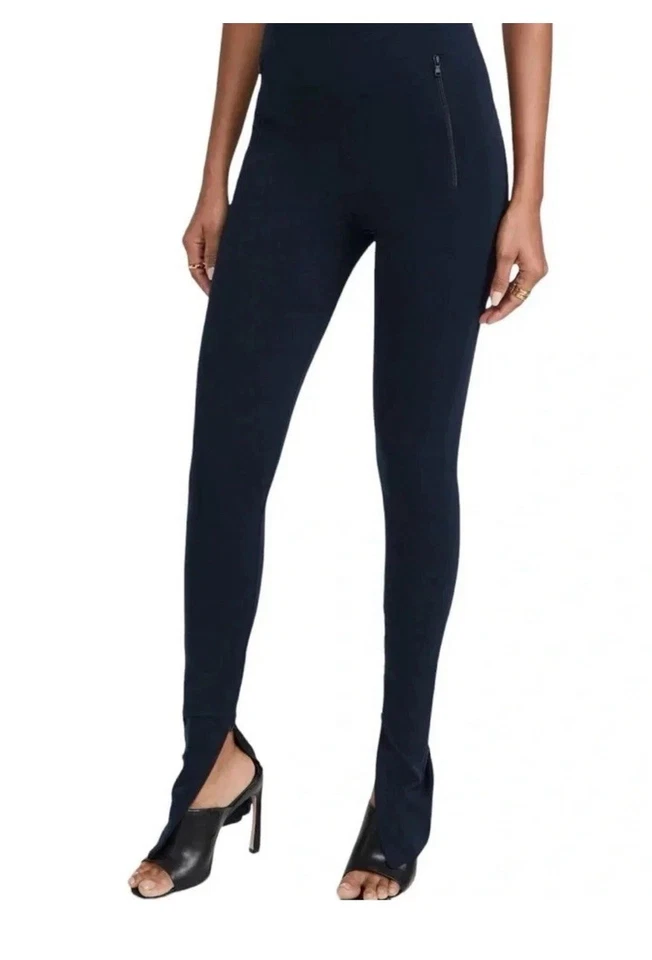 Armario.NYC Leggings Cremallera Lateral Azul Talla Pequeña Tiro Alto Elastizados Diseñador Pantalones Foto 1 de 2