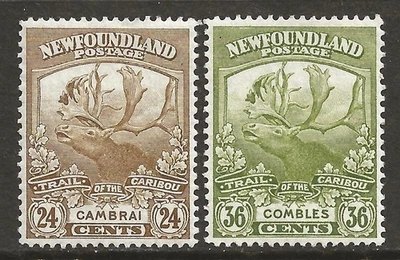 NEWFOUNDLAND #125-126 MH, VF/XF - 24c and 36c CARIBOU issues - FREE SHIPPING! - Image 1 of 2