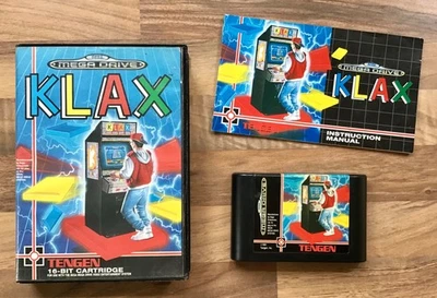 KLAX - 16-BIT SEGA MEGADRIVE GAME - Boxed Game Cartridge Inc INSTRUCTIONS - 1991 - Image 1 of 4