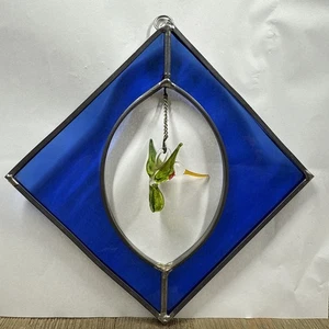 "De colección Vitral Azul Diamante con Colibrí Colgante Atrapasol 7x7""" - Imagen 1 de 16