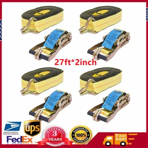 4Pack 2"x27' Ratchet Straps Heavy Duty Tie Down Strap 10000 lbs w/Double J Hook - Bild 1 von 16