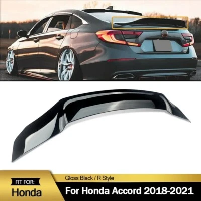 FOR 18-2022 HONDA ACCORD JDM STYLE HIGH KICK GLOSS BLACK DUCKBILL TRUNK SPOILER Foto 1 de 4