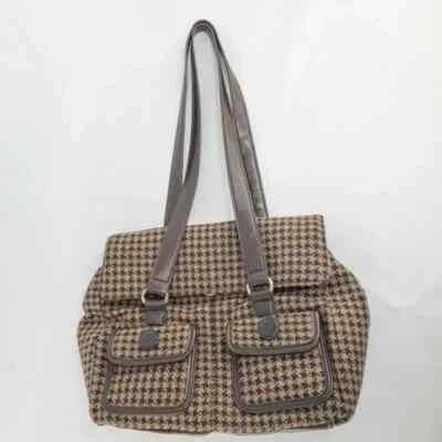 Liz Claiborne Bag Womens Wool Blend Outer Pockets Purse Hounds Tooth 10X8X4 - Image 1 of 4
