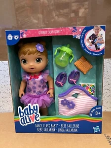 NIB Baby Alive Dance Class Baby E2630 Light Brown Hair Baby Doll w/ Accessories - Picture 1 of 5