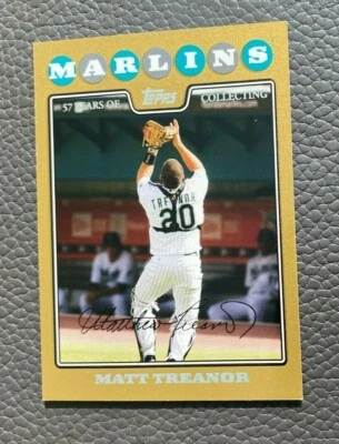 Matt Treanor 2008 Topps #UH75 Gold Border Card Marlins 785/2008  - Image 1 of 2