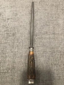 Vintage Silver Sharpening Steel With Horn Handle Sheffield England - Picture 1 of 7