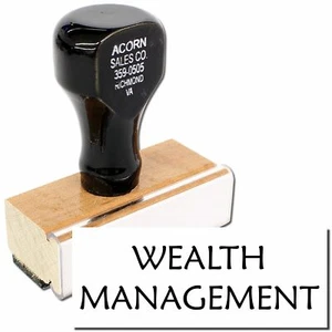 Wealth Management Rubber Stamp Size 1/2" Tall x 1-1/2" Wide - Picture 1 of 5