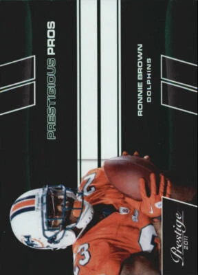 2011 Prestige Prestigious Pros Green #42 Ronnie Brown Card /250   - Image 1 of 2