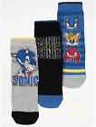 Sonic The Hedgehog Ankle Socks  Boys Blue 3 Pack 6 infant-6.5 UK