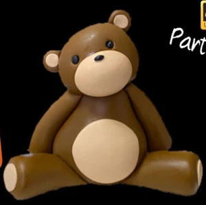 Fondant Teddy Bear Cake Topper Custom Decoration baby shower First 1st birthday - Picture 1 of 3