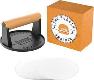 The Burger Smasher™ Pre Seasoned Heavy Duty Cast Iron Burger Press - Smash Burge - Picture 1 of 12